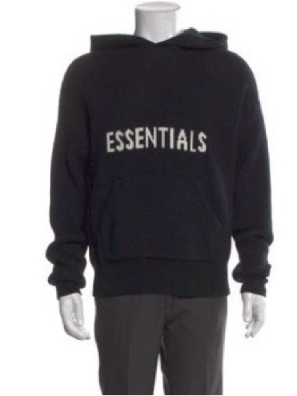 Essentials Fear of God Black Hoodie with White Logo